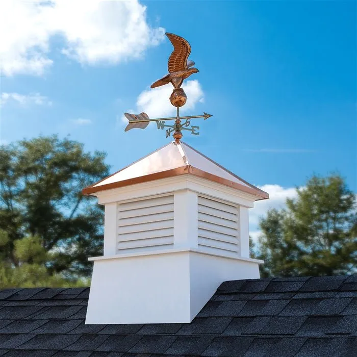 30" Square Manchester Vinyl Cupola with Eagle Weathervane