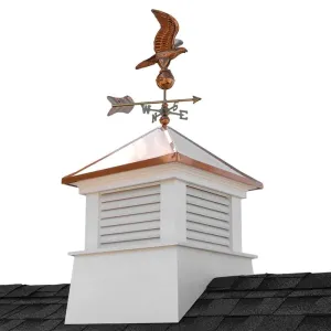 30" Square Manchester Vinyl Cupola with Eagle Weathervane