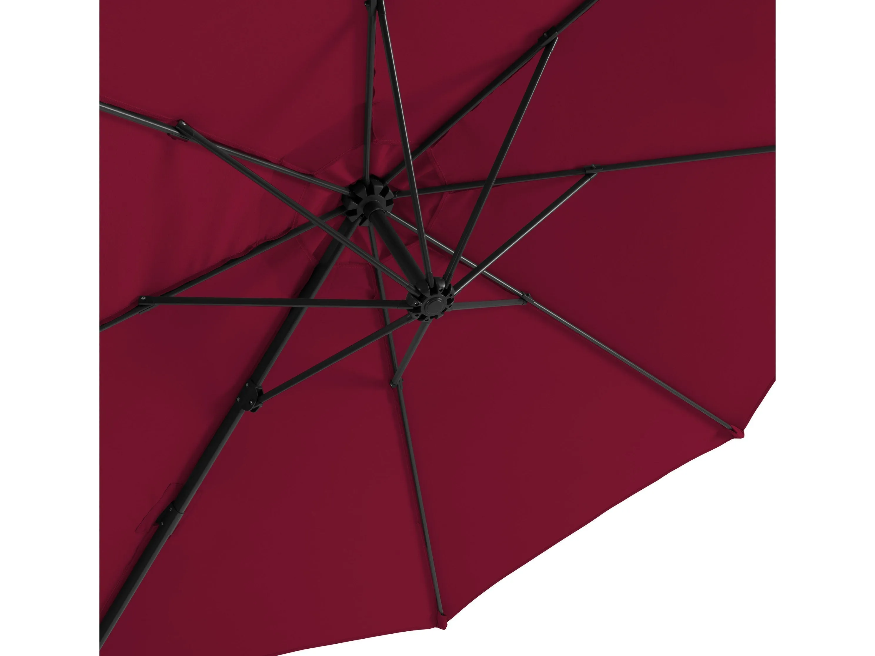 9.5ft Offset Patio Umbrella, 360 Degree - Wine Red