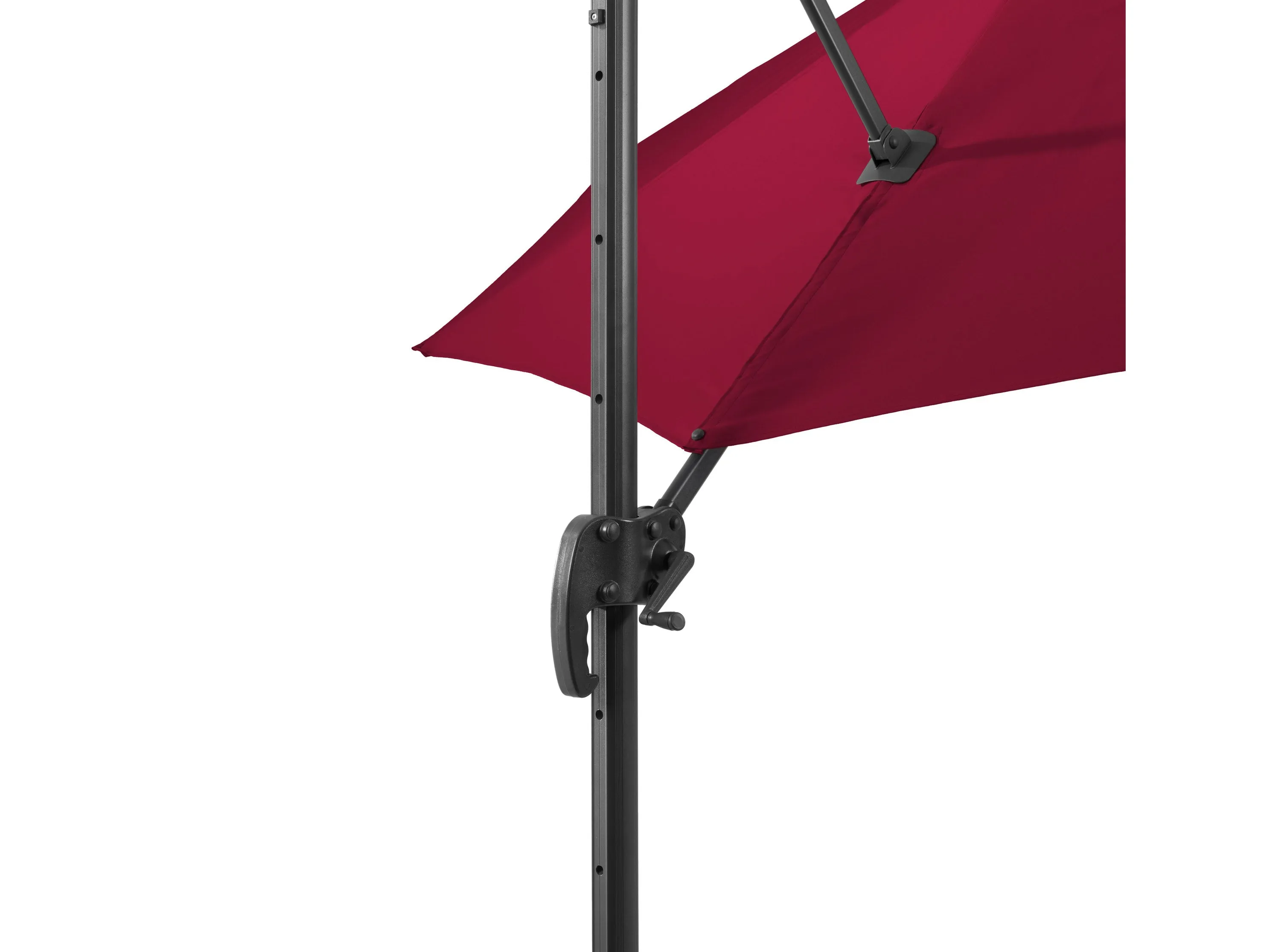 9.5ft Offset Patio Umbrella, 360 Degree - Wine Red