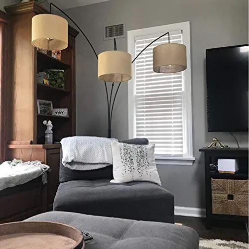 Arc Lamps for Living Room, Multi Head Tree Floor Lamp for Bedroom, 3 Lights Standing Lamps Hanging Over The Couch (Black)