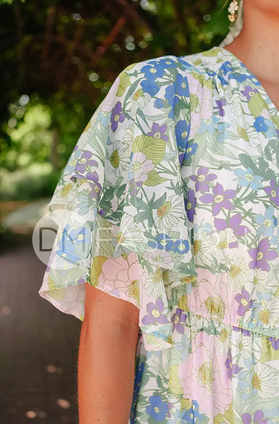 Aurora Periwinkle Floral Dress - DM Exclusive - Nursing Friendly - Maternity Friendly- FINAL SALE