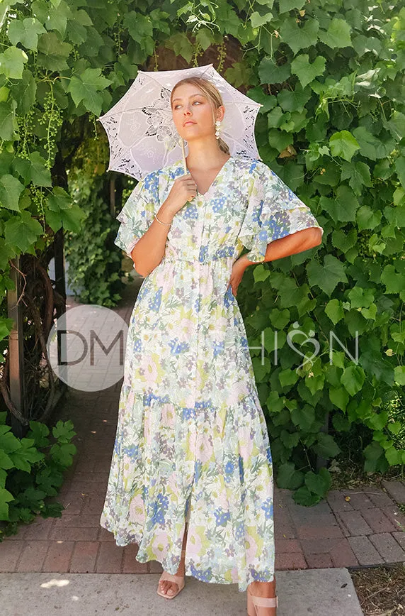 Aurora Periwinkle Floral Dress - DM Exclusive - Nursing Friendly - Maternity Friendly- FINAL SALE