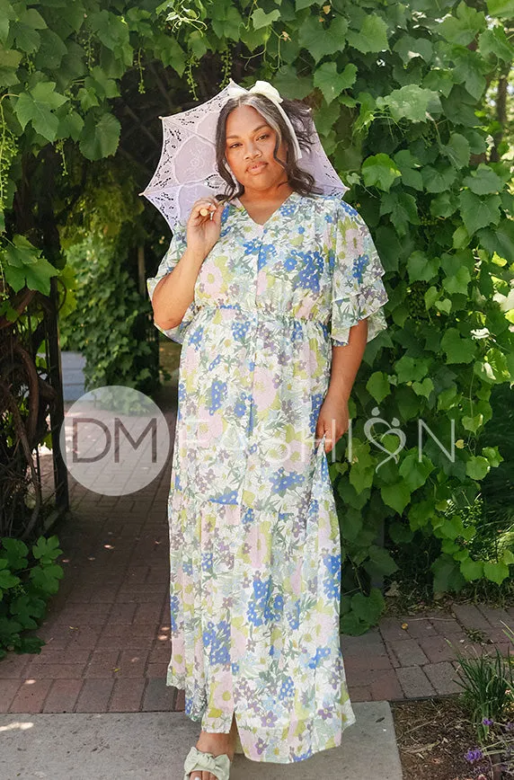 Aurora Periwinkle Floral Dress - DM Exclusive - Nursing Friendly - Maternity Friendly- FINAL SALE