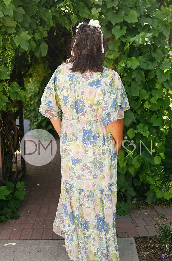 Aurora Periwinkle Floral Dress - DM Exclusive - Nursing Friendly - Maternity Friendly- FINAL SALE