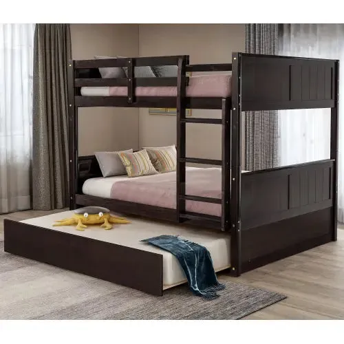 Bellemave® Full Size Bunk Bed with Trundle Bed