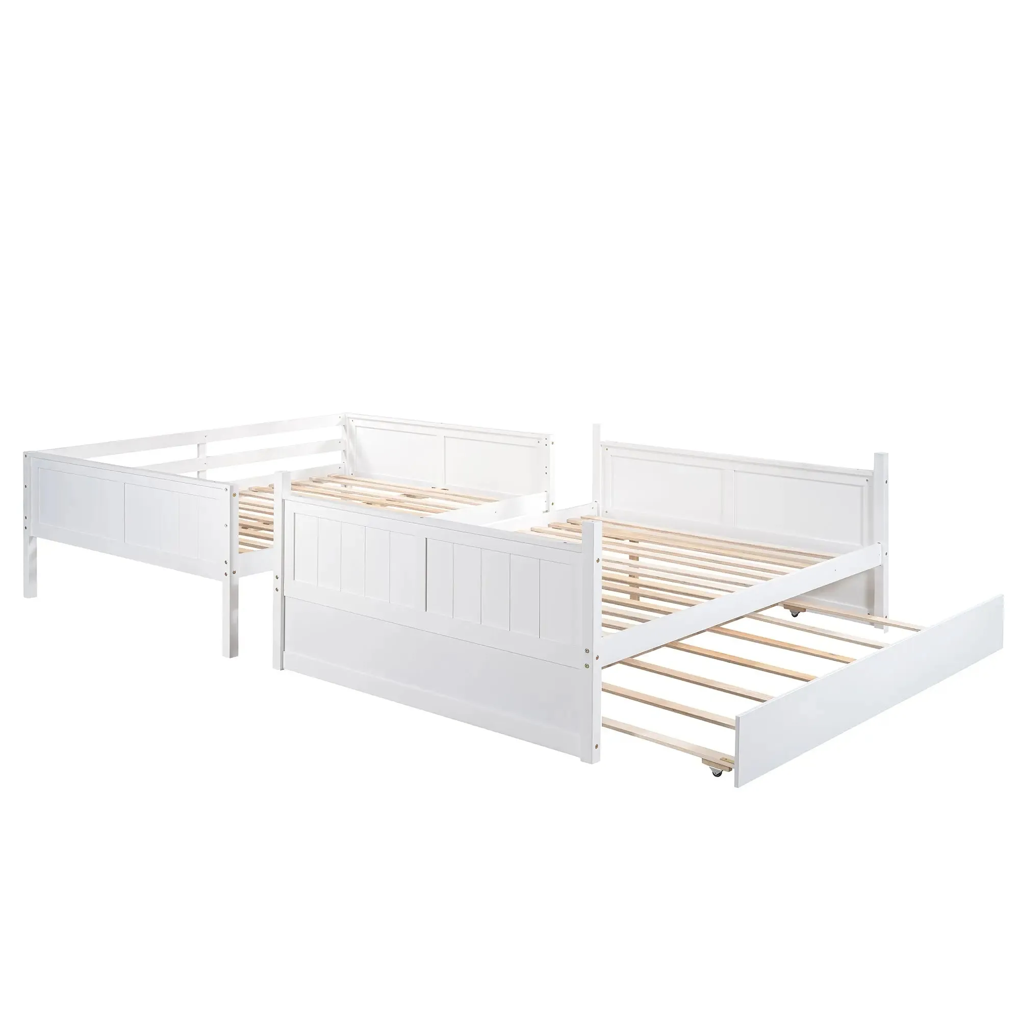 Bellemave® Full Size Bunk Bed with Trundle Bed