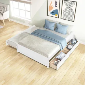 Bellemave® Full Size Platform Bed with Trundle and 2 Drawers