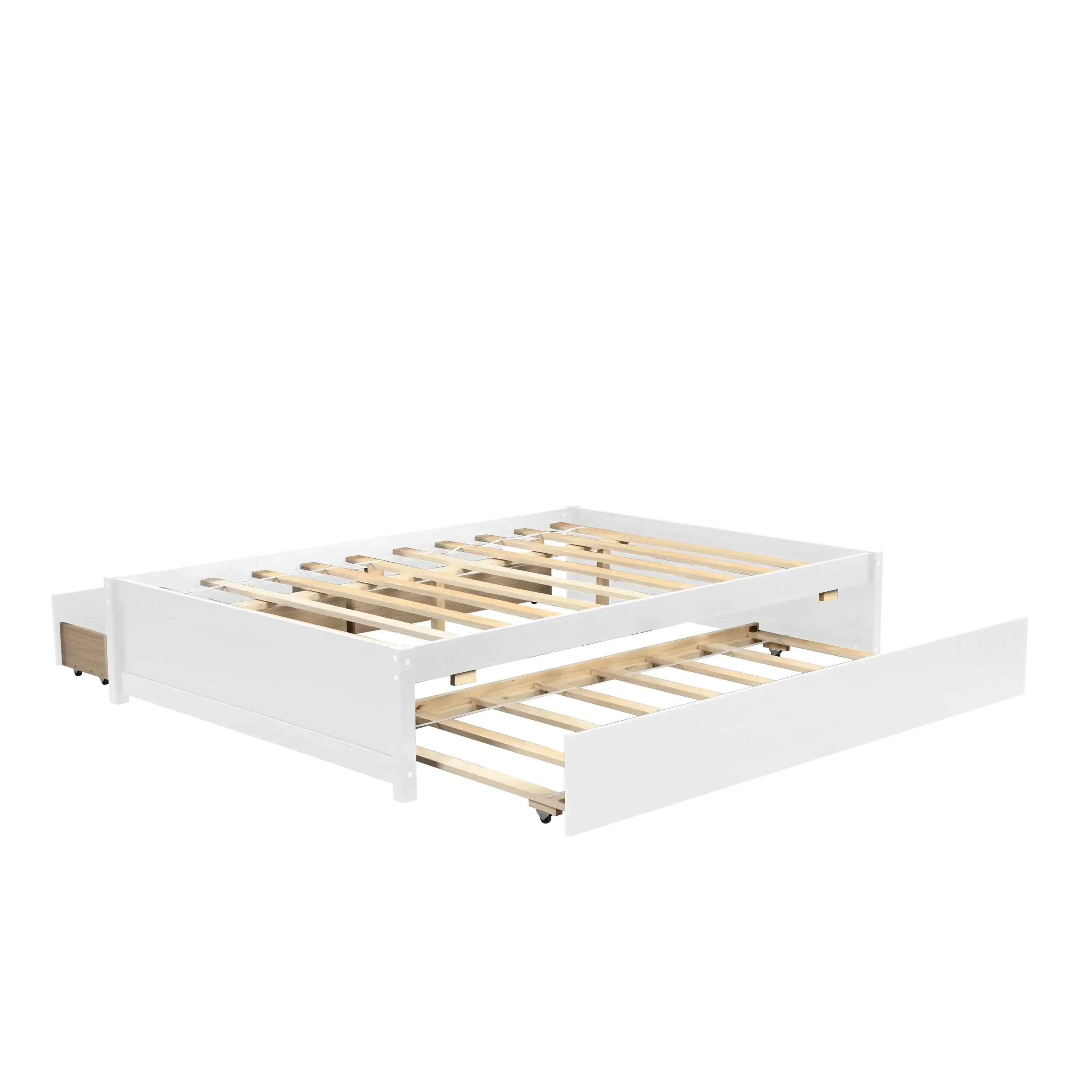 Bellemave® Full Size Platform Bed with Trundle and 2 Drawers