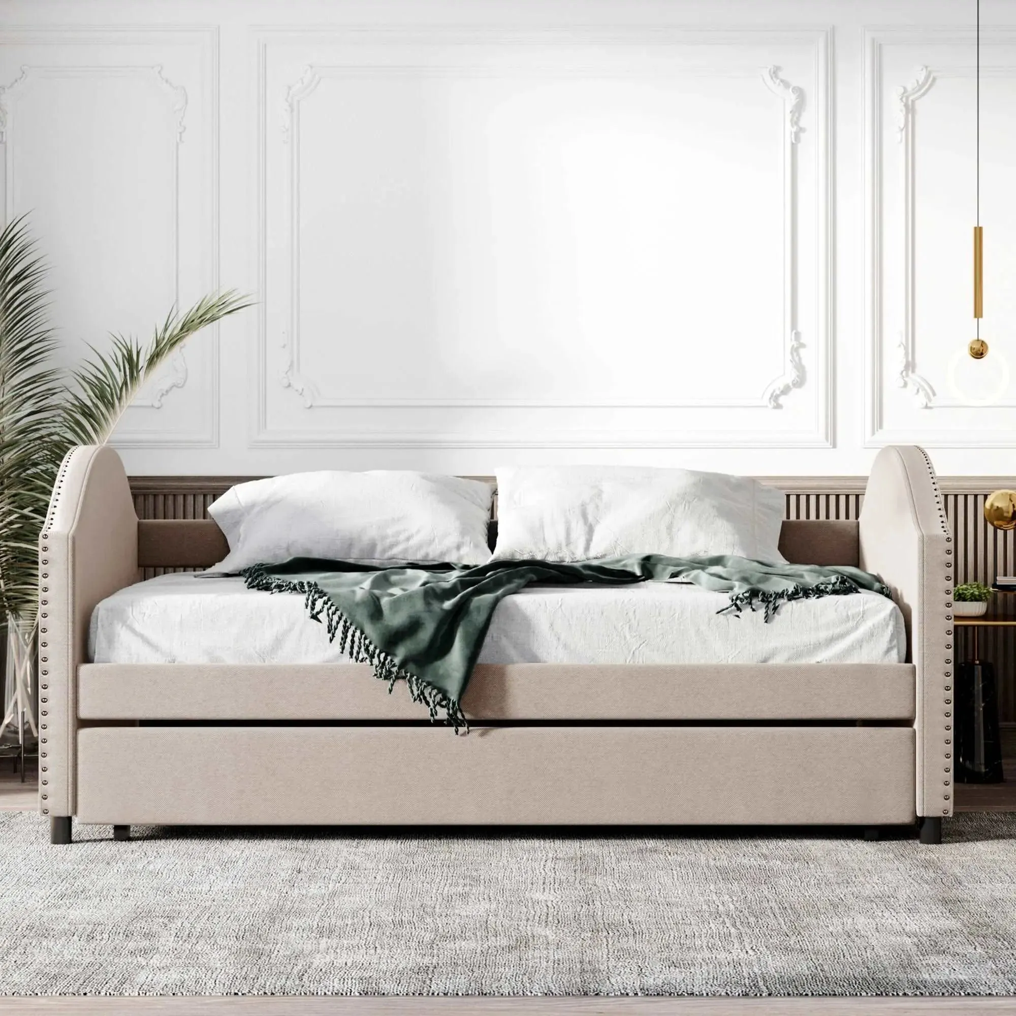 Bellemave® Full size Upholstered Daybed with Trundle