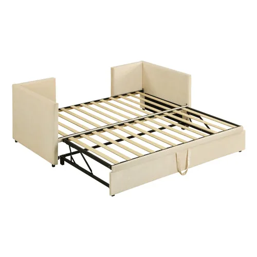 Bellemave® Twin Size Upholstered Daybed with Pop Up Trundle Bed