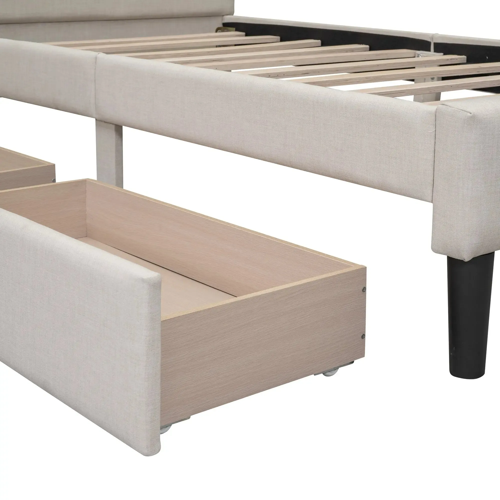 Bellemave® Twin Size Upholstered Platform Bed with 2 Drawers