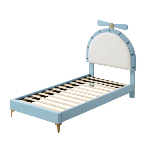 Bellemave® Upholstered Platform Bed with Alarm Clock Shaped Headboard