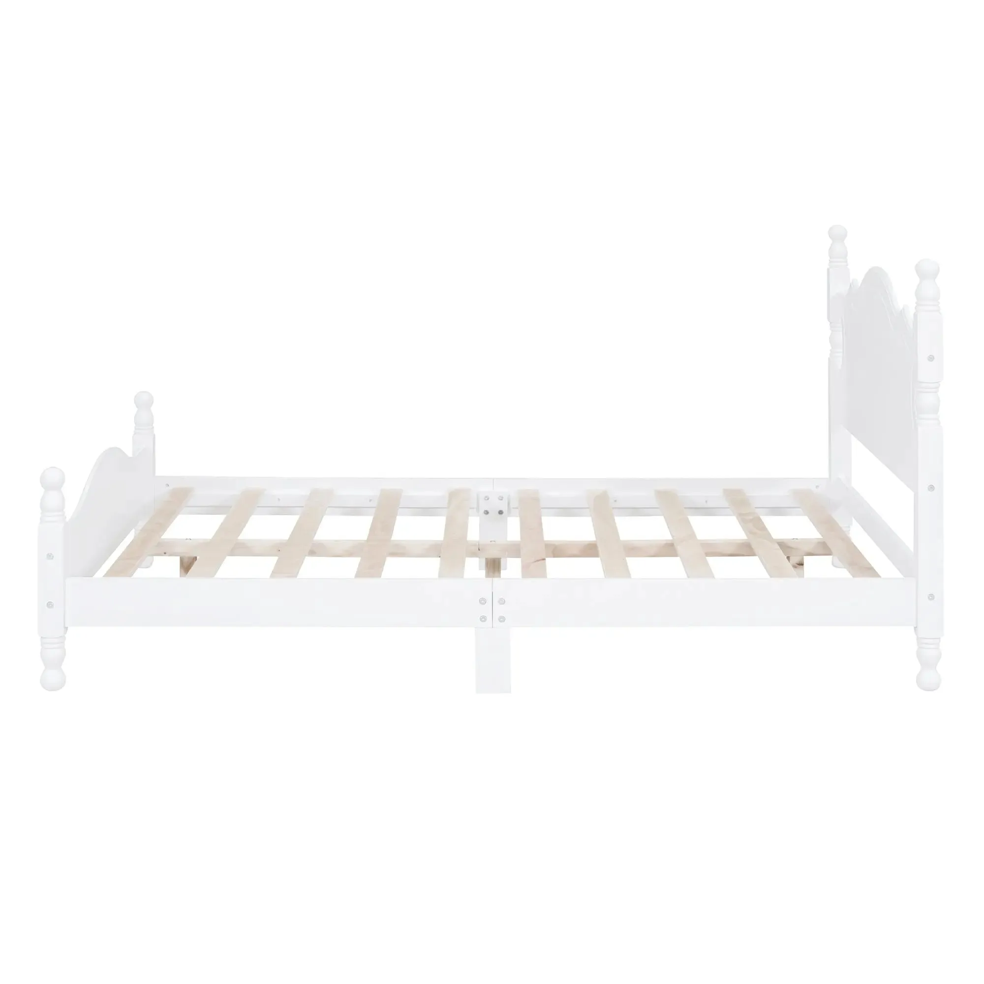 Bellemave® Wood Retro Style Platform Bed with Wooden Slat Support