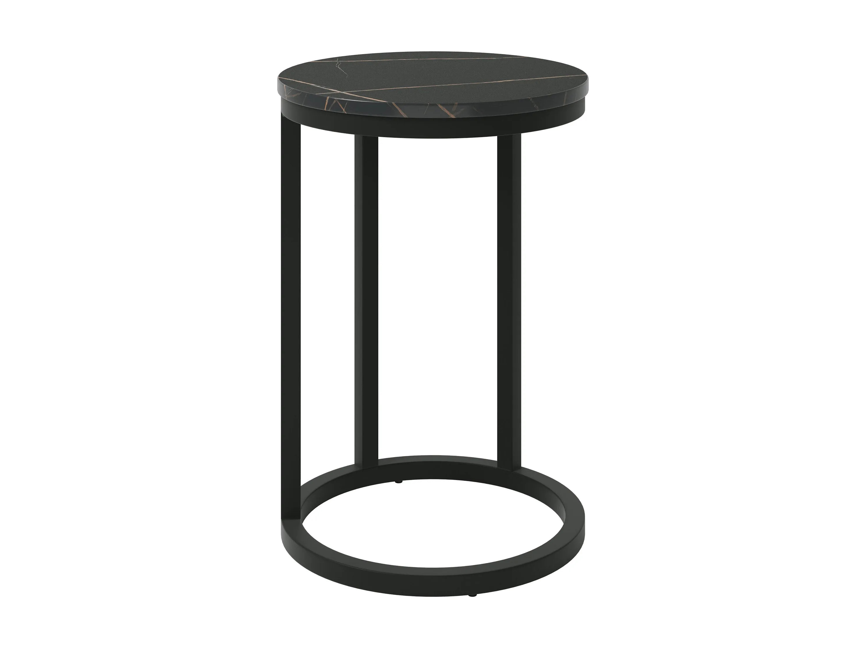 Black Marble Round Side Table