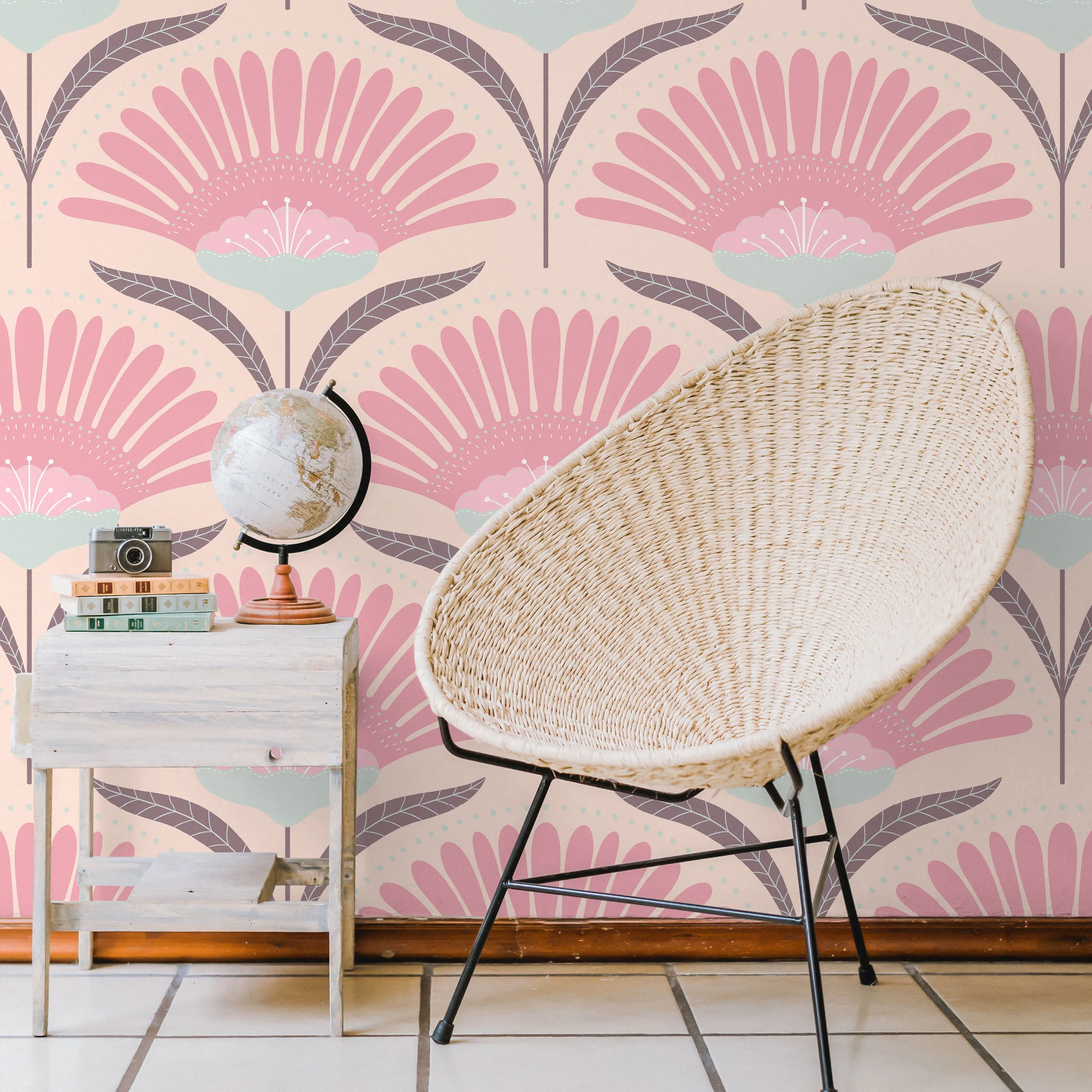 Bohemian Blossom Wallpaper - Pink