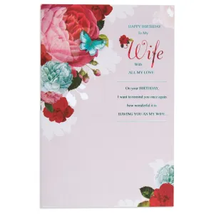 Botanicals Love Of My Life Wife Sweet Birthday Card