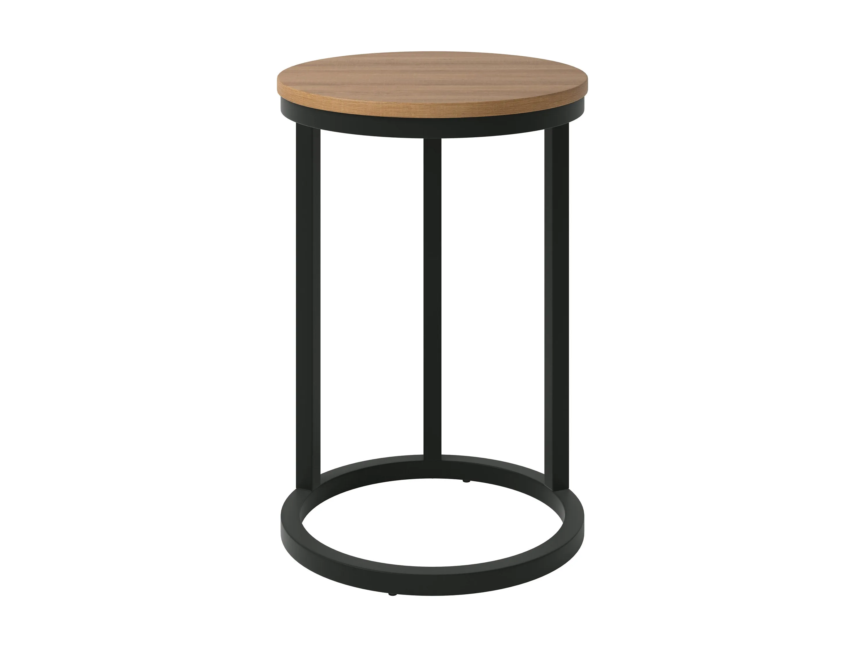 Brown Wood Round Side Table