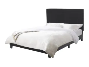 Charcoal Fabric Double Bed with Slats