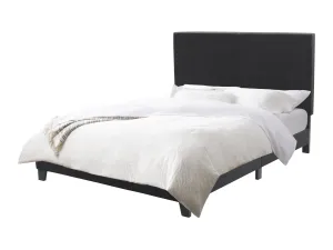 Charcoal Fabric Queen Bed with Slats