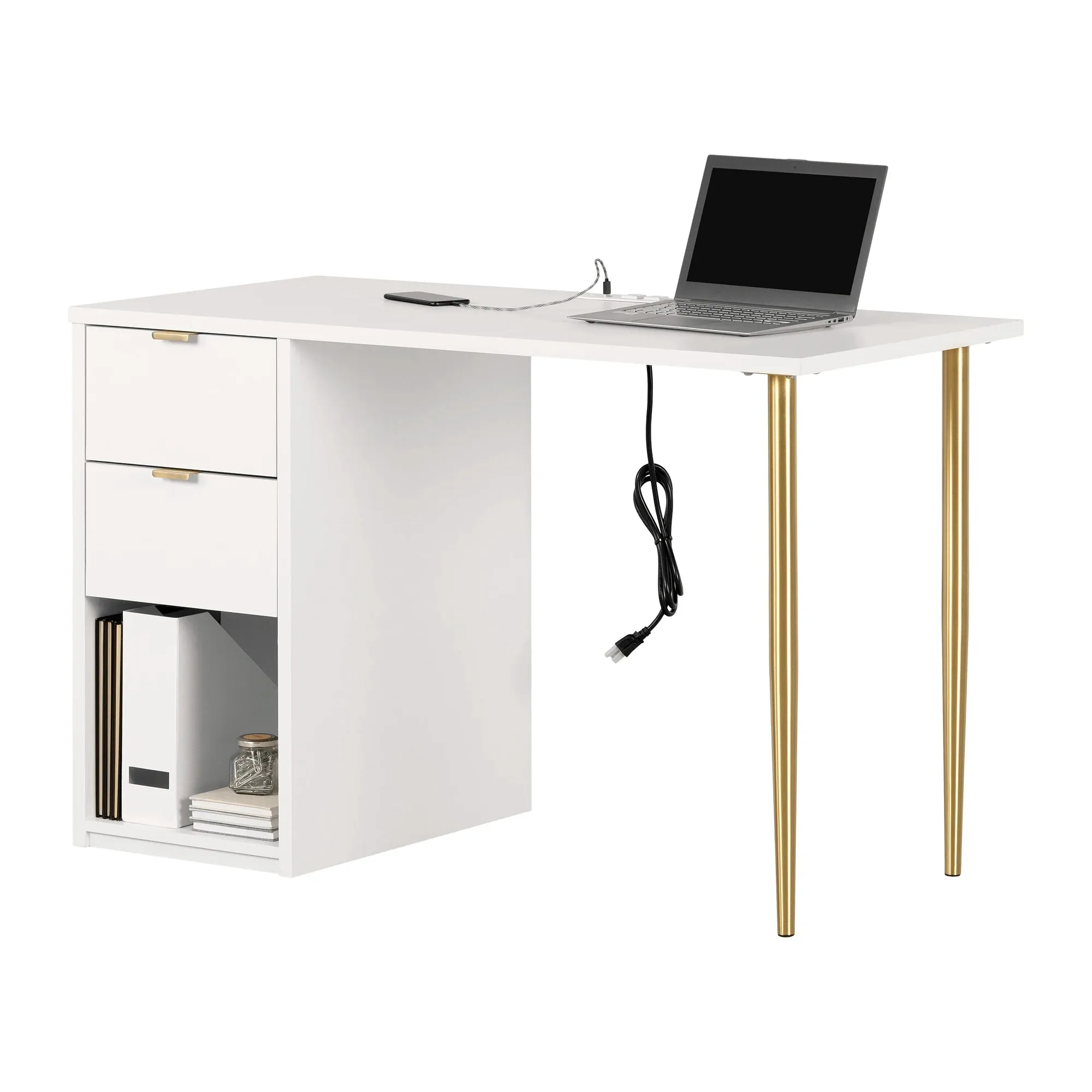 Computer Desk with Power Bar - Amyra