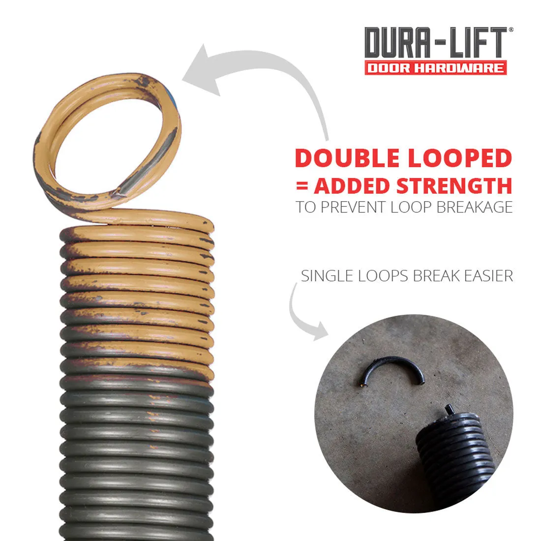 DURA-LIFT 100 lb Heavy-Duty Doubled-Looped Garage Door Extension Spring (2-Pack)