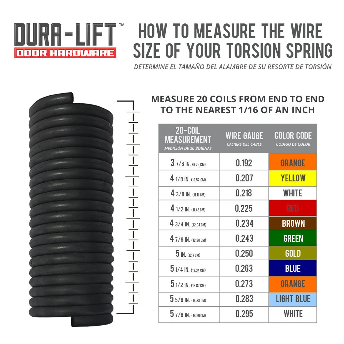 DURA-LIFT .218 Garage Door Torsion Spring (White)