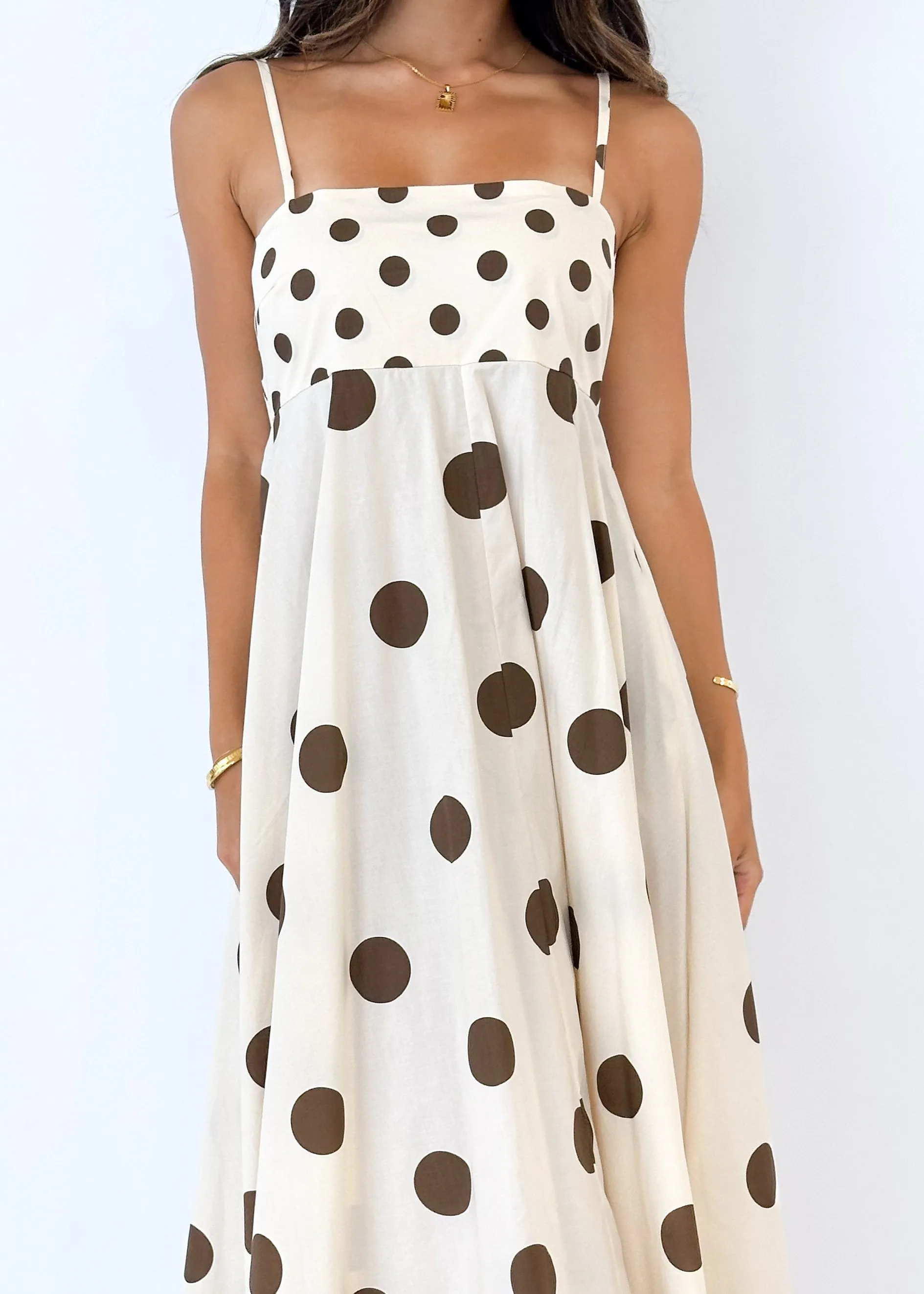 Elide Maxi Dress - Choc Polka