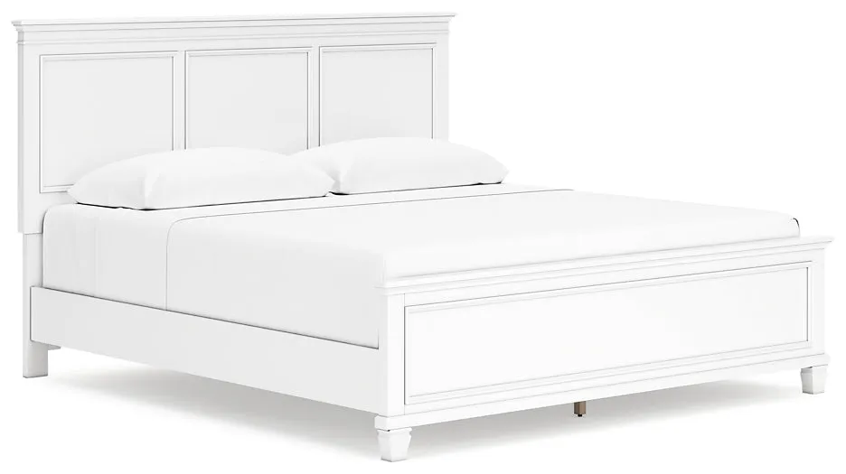 Fortman King Panel Bed with Mirrored Dresser, Chest and 2 Nightstands