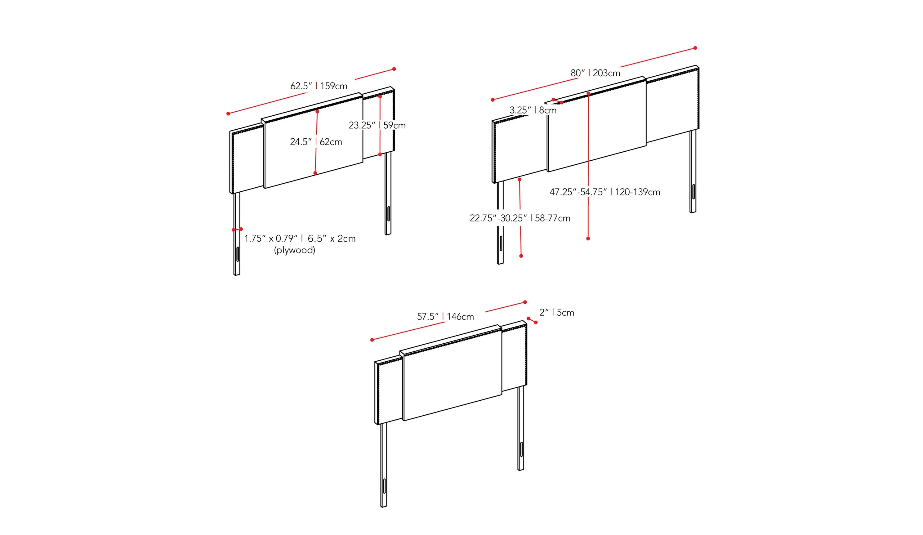 Grey Adjustable Headboard