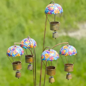 Hot Air Balloon Floral Garden Stake