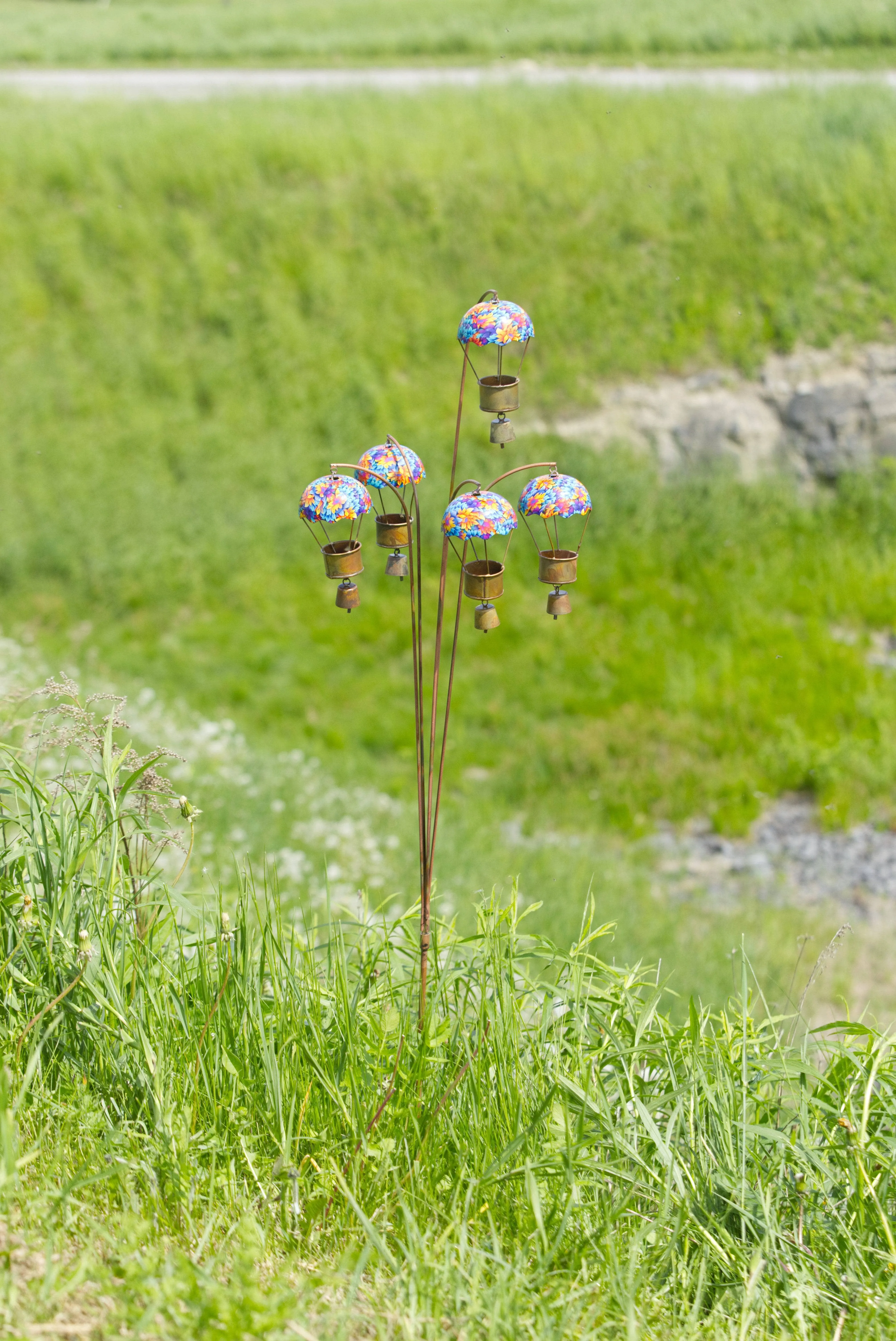 Hot Air Balloon Floral Garden Stake