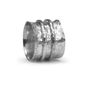 Karma Sterling Silver Spinning Ring