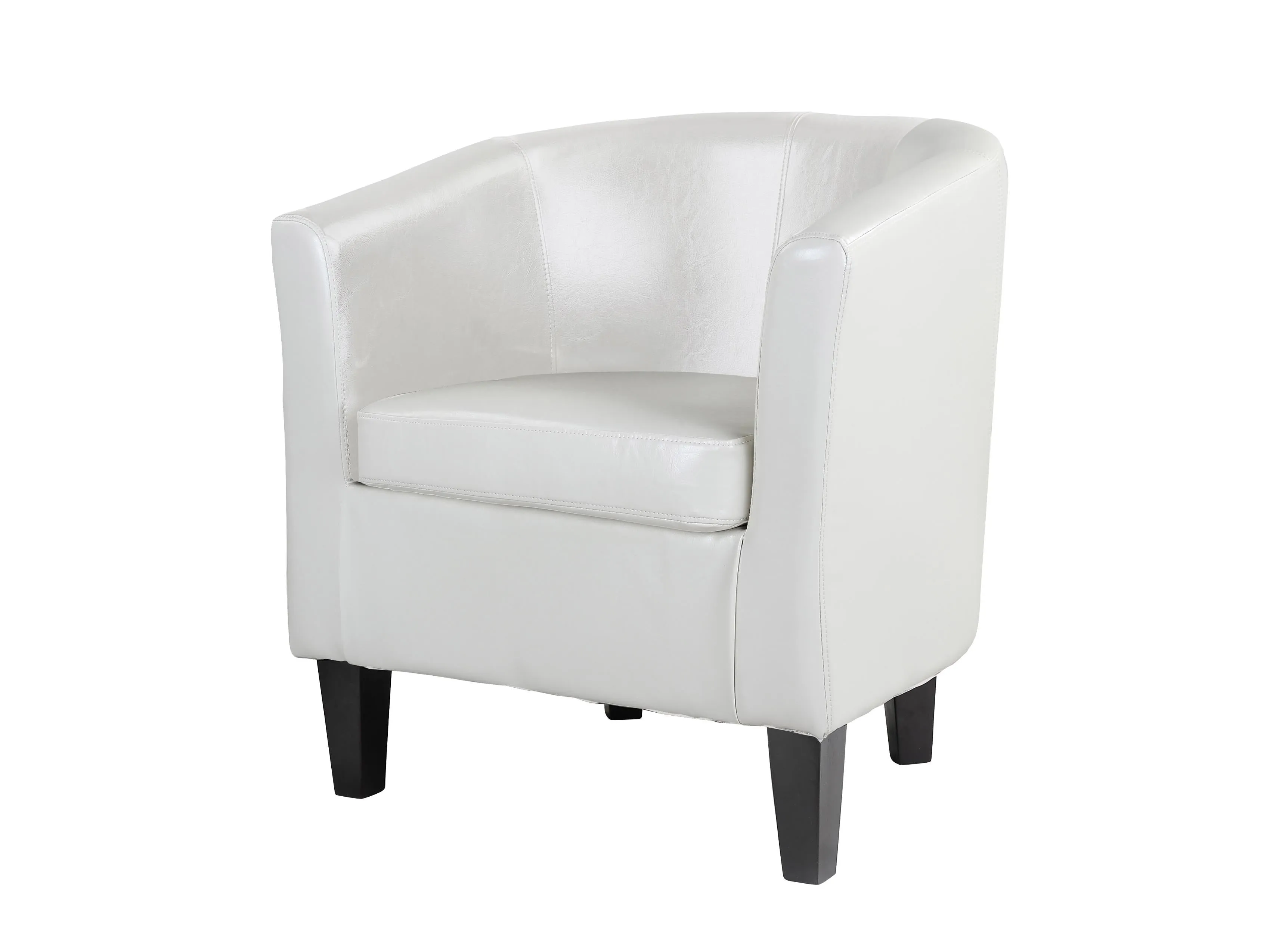 Leather Barrel Chair - White