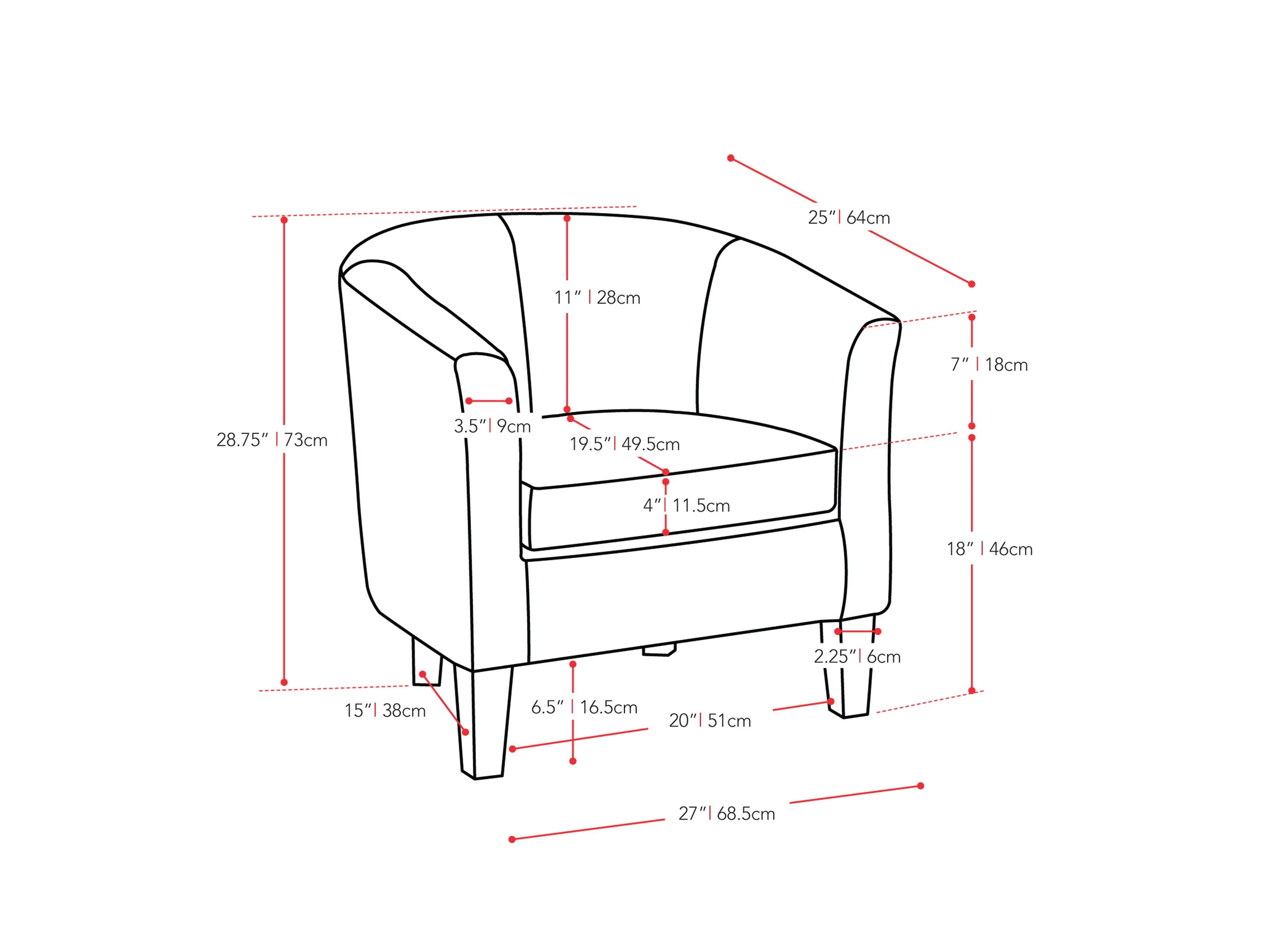 Leather Barrel Chair - White