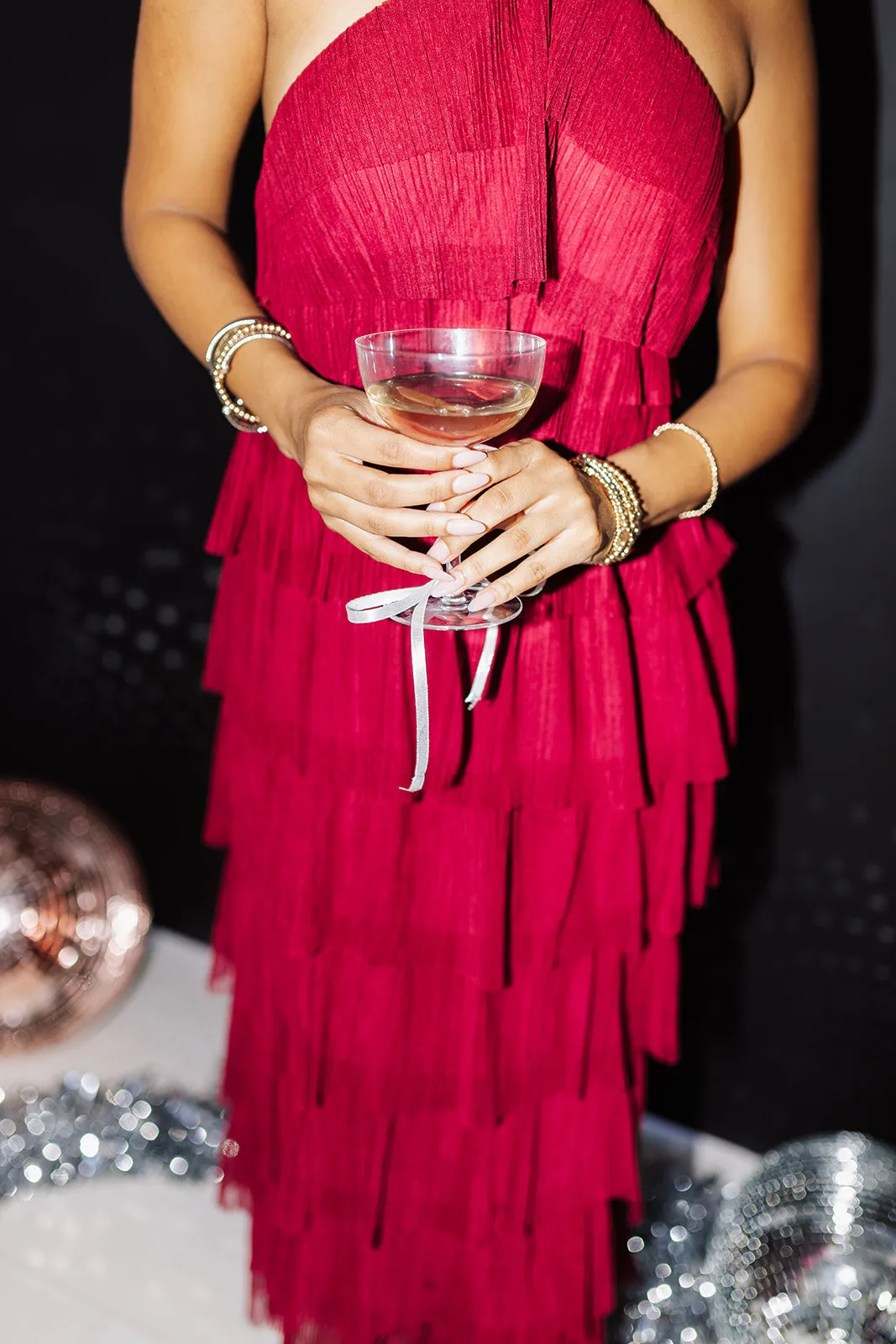 Life Of The Party Midi Dress - Burgundy