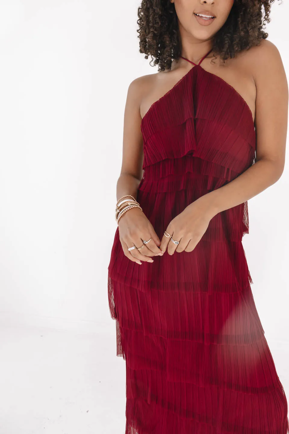 Life Of The Party Midi Dress - Burgundy