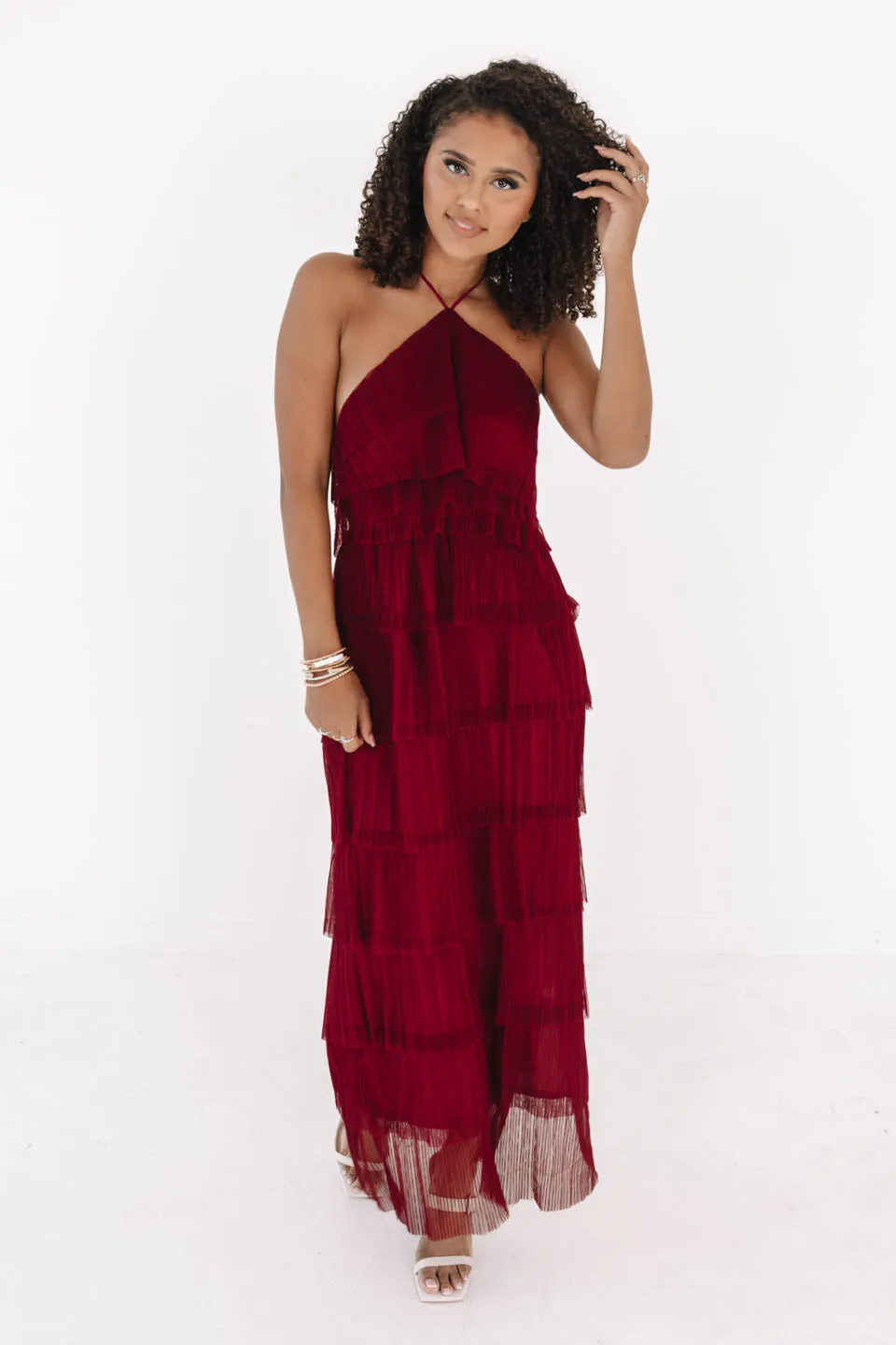 Life Of The Party Midi Dress - Burgundy