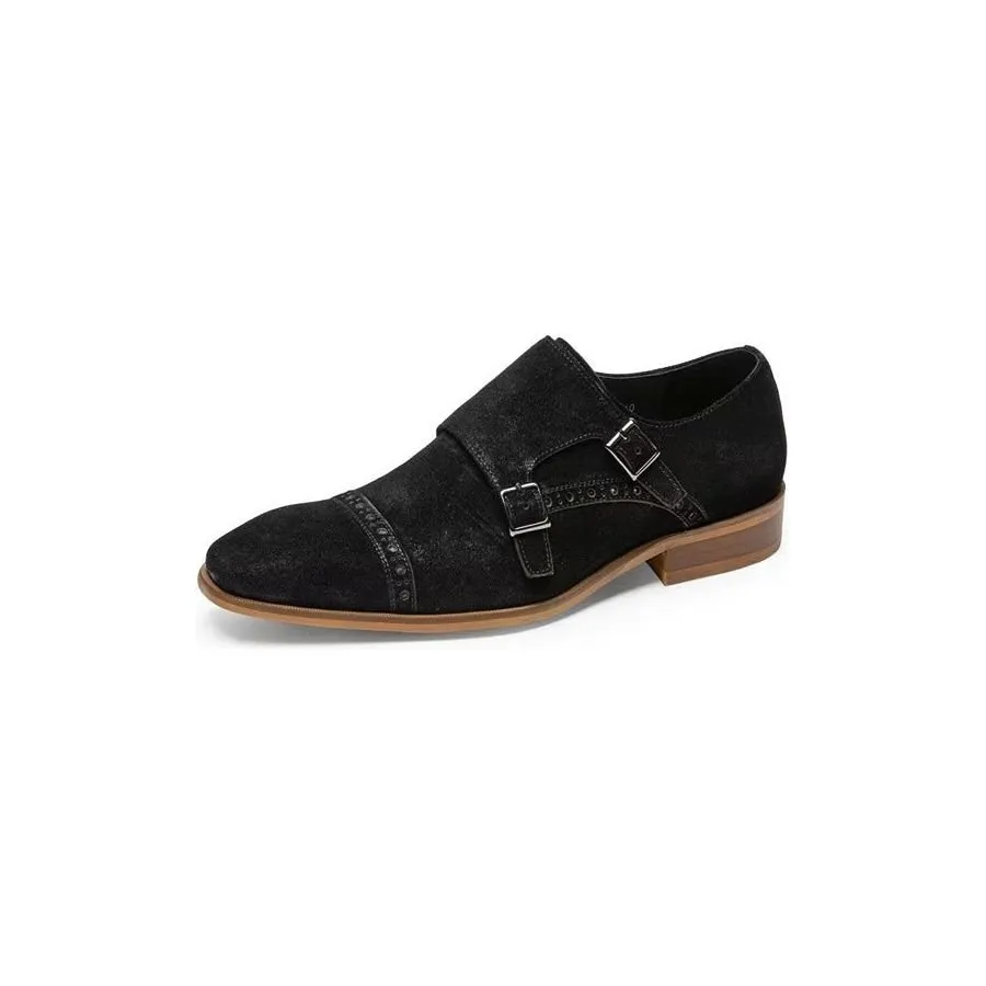 LuxeLeather Chic Buckle Closure Monkstraps Dress Shoes