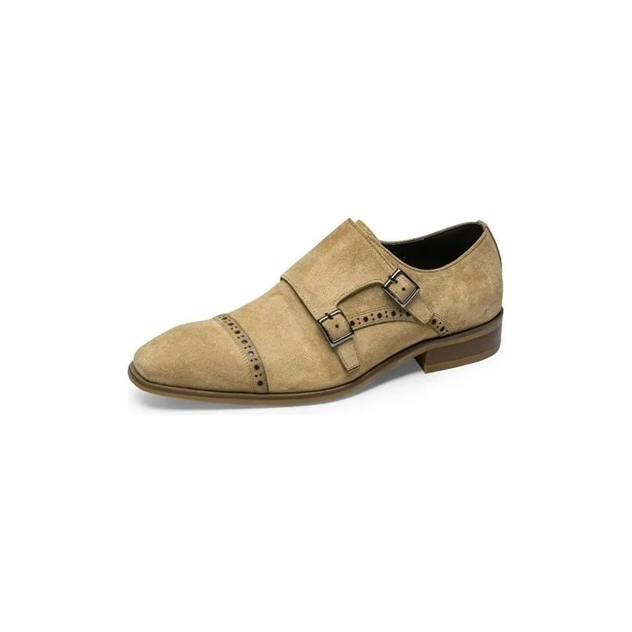 LuxeLeather Chic Buckle Closure Monkstraps Dress Shoes