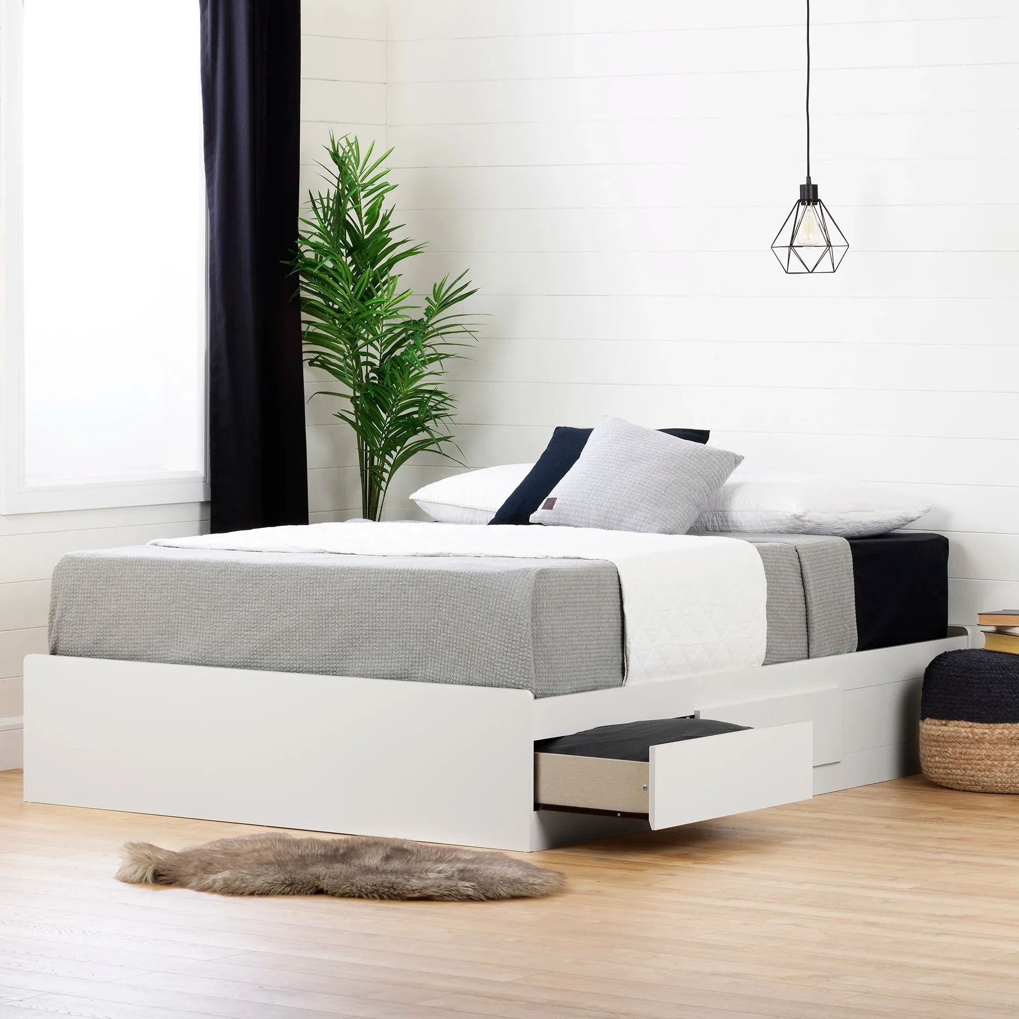 Mate's Platform Storage Bed with 2 Drawers - Vito