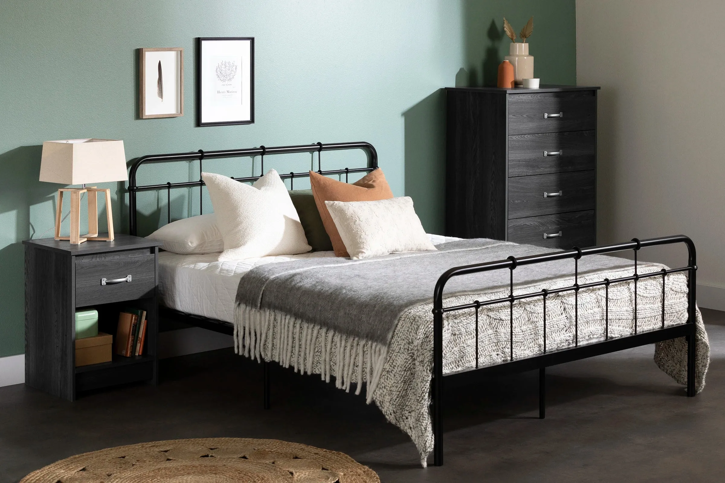 Metal Complete Platform Bed - Tassio