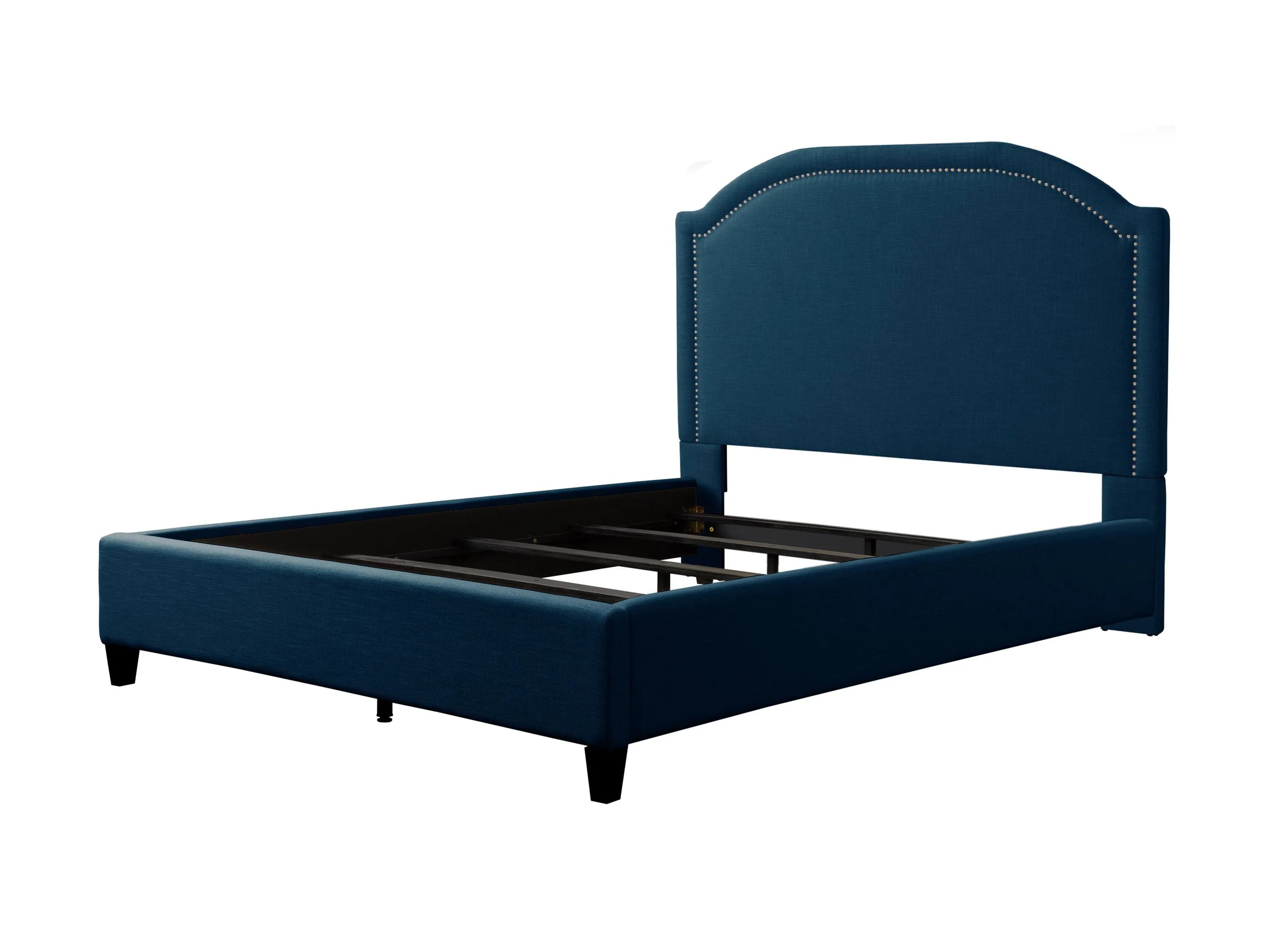 Navy Blue Upholstered Queen Bed