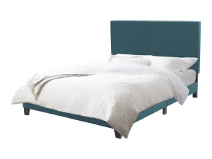 Ocean Blue Fabric Double Bed with Slats