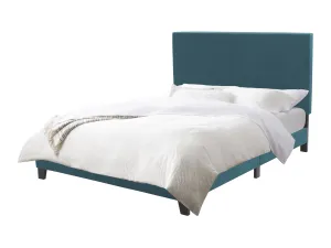 Ocean Blue Fabric Queen Bed with Slats