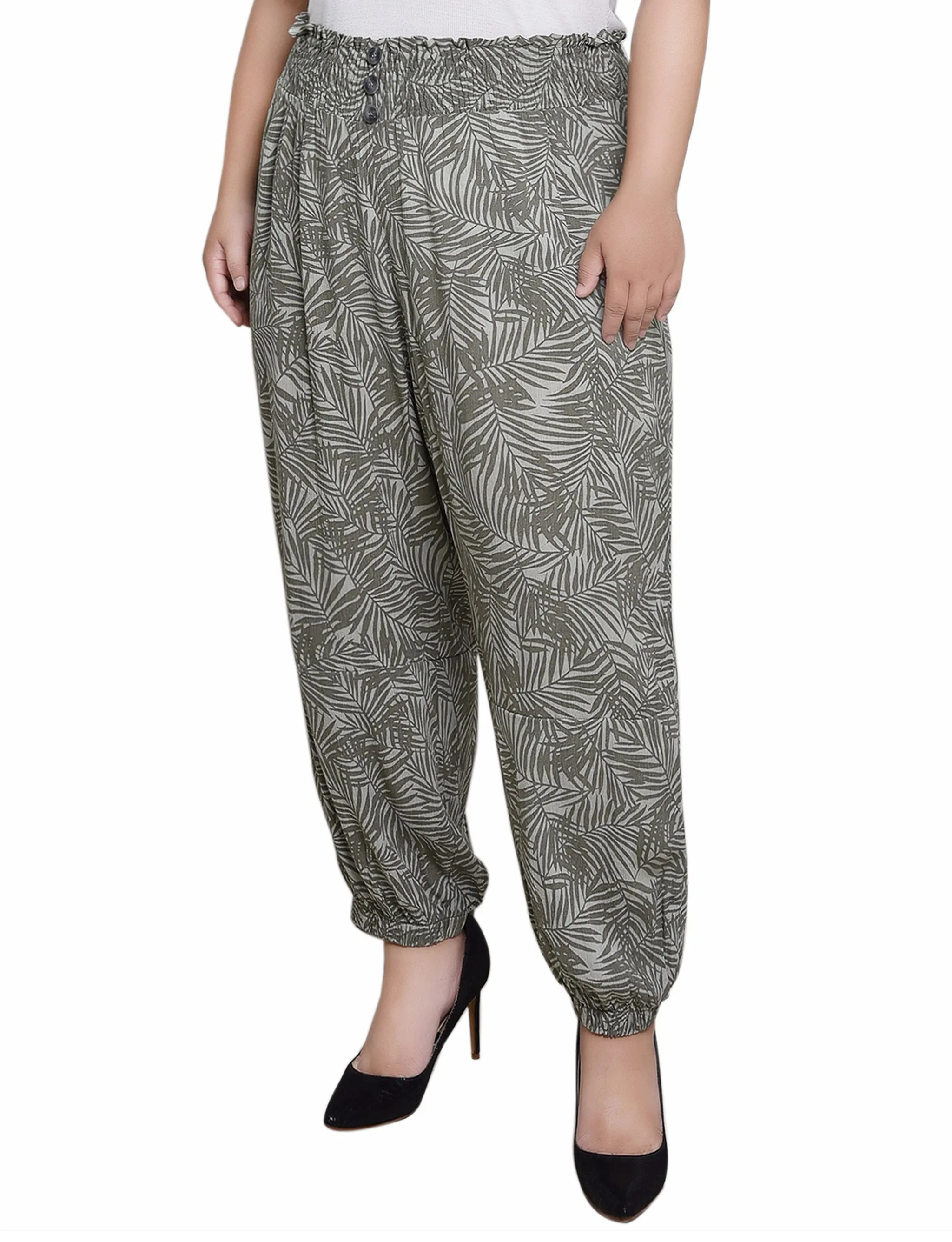 Plus Size Smock-Waist Pants