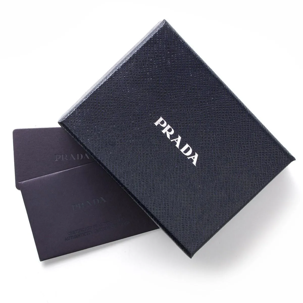 Prada Portaf Orizzontale Vitello Micro Grain Nero Black Mens Wallet