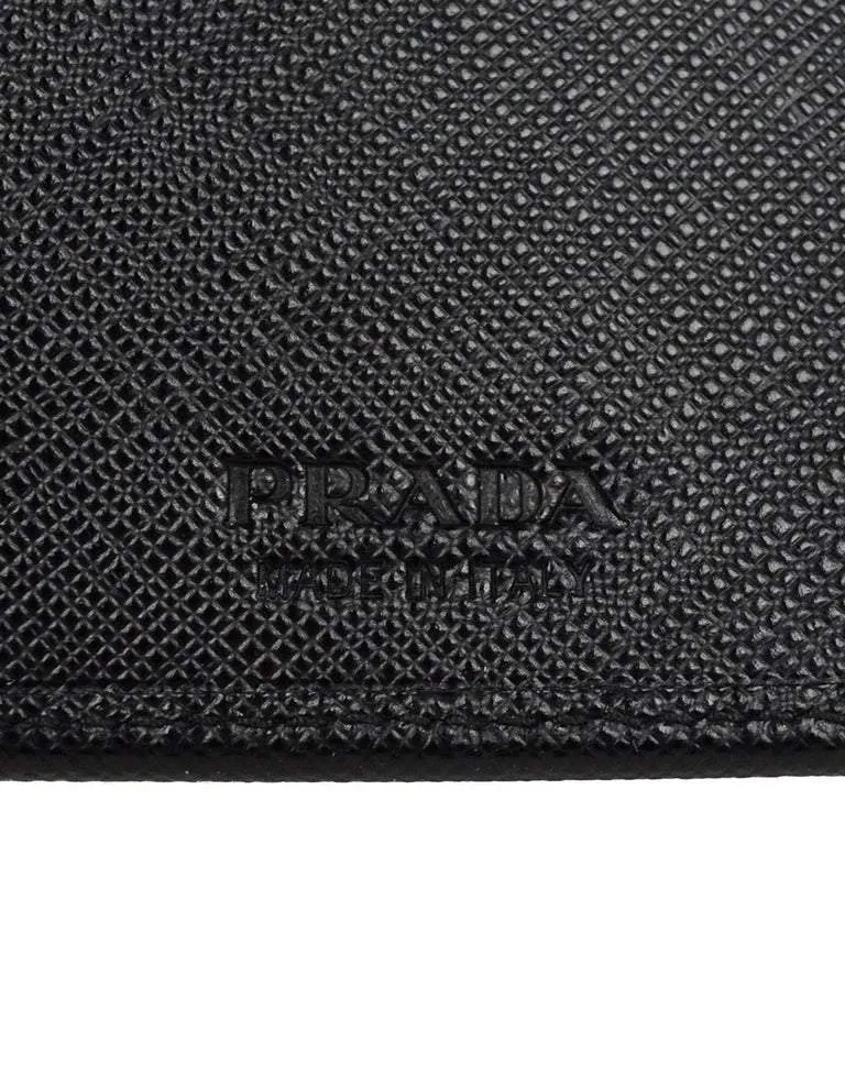 Prada Portaf Orizzontale Vitello Micro Grain Nero Black Mens Wallet