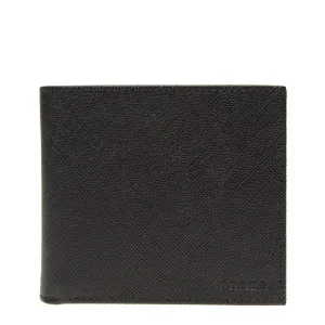 Prada Portaf Orizzontale Vitello Micro Grain Nero Black Mens Wallet