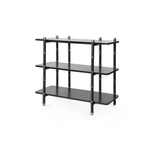 Reneau Low Shelf Black Leather